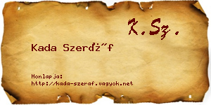 Kada Szeráf névjegykártya